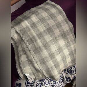 Talbots Gray and Cream Plaid Scarf